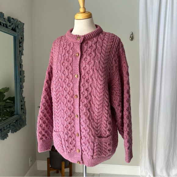 Vintage Sweaters - Vintage Clady Knit 100% Pure New Wool Fisherman Sweater